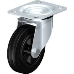 采用标准实心橡胶轮胎和橡胶胎面的单轮和脚轮