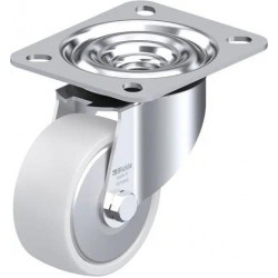 带顶板配件的钢板压制万向脚轮, 尼龙轮, 配钢制防线盖