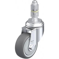 带螺栓孔配件的轻型万向脚轮, 配金属扩展器, 配热塑性聚氨酯胎面的单轮, 配尼龙轮芯, 配塑料防线盖, 大