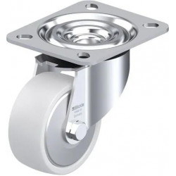 钢板压制万向脚轮, 中型负载设计, 带顶板配件, 尼龙轮, 配钢制防线盖