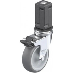 带螺栓孔配件的轻型万向脚轮, 配塑料扩展器, 配制动系统 'stop-fix', 配热塑性橡胶胎面的单轮, 配聚丙烯轮芯